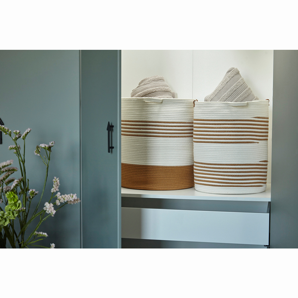 Корзина для хранения thea D35х48 см, бежевая/горчичная