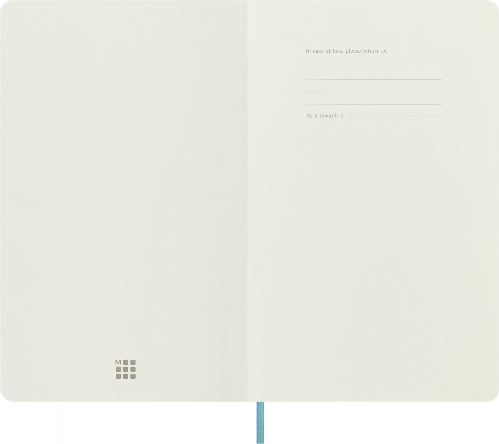 Блокнот Moleskine Classic Soft (QP616B35) Large 130х210мм 192стр. линейка мягкая обложка фиксирующая резинка голубой
