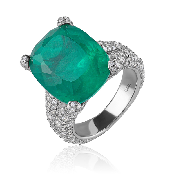 Кольцо мягкий прямоугольник с россыпью