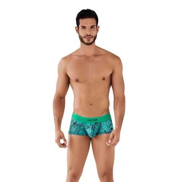 Мужские трусы хипсы изумрудные с принтом Clever Moda ASPIRATIONS LATIN BOXER 078910