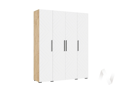 Шкаф 4-х ств (1800) Спальня Флэш (дуб крафт/браш вайт)