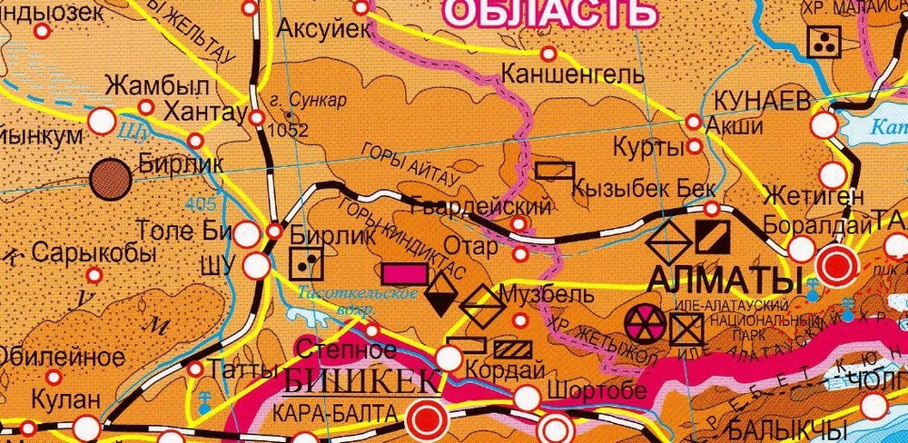 Физическая карта Казахстана (рус./каз. яз.). Плакат. м 1:3 000 000. Размер 70*100 см. (2024г.) Ламинированная