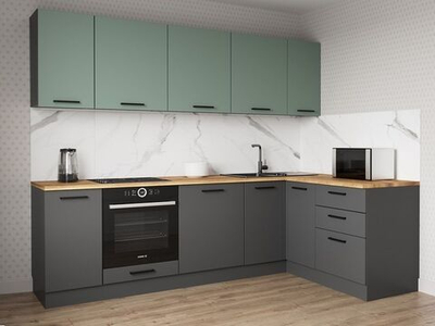 Кухонный гарнитур угловой Изумруд 2600х1600 столешница 26 мм