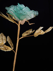 Ветвь Роза 30х48 см., голубая с зеленым, Christmas DeLuxe (88956)