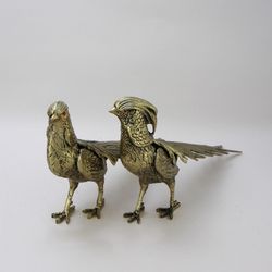 Bello De Bronze Статуэтка Фазаны пара, золото