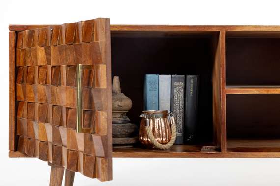 Тумба под ТВ Brick из дерева манго, 115х50 см