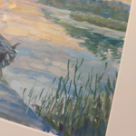 Постер с паспарту 30х40 см Репродукция с авторской картины маслом "Финляндия. Светает"