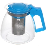 Чайник заварочный стеклянный 1100мл «Ассорти», микс цветов