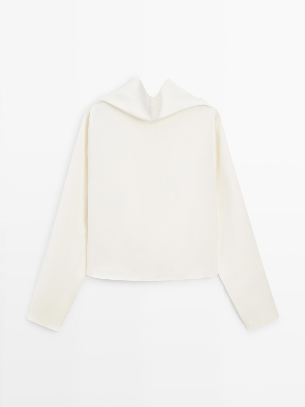 Massimo Dutti Топ свободного кроя с V-образным вырезом – STUDIO, натуральный/кремовый