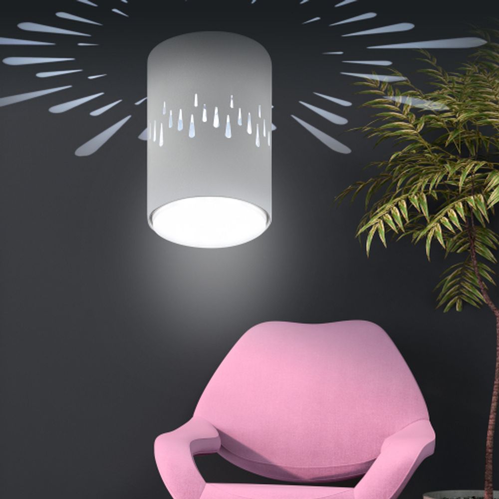 Светильник настенно-потолочный спот ЭРА OL11 LD GX53 WH белый, подсветка 1 W | Накладные светильники