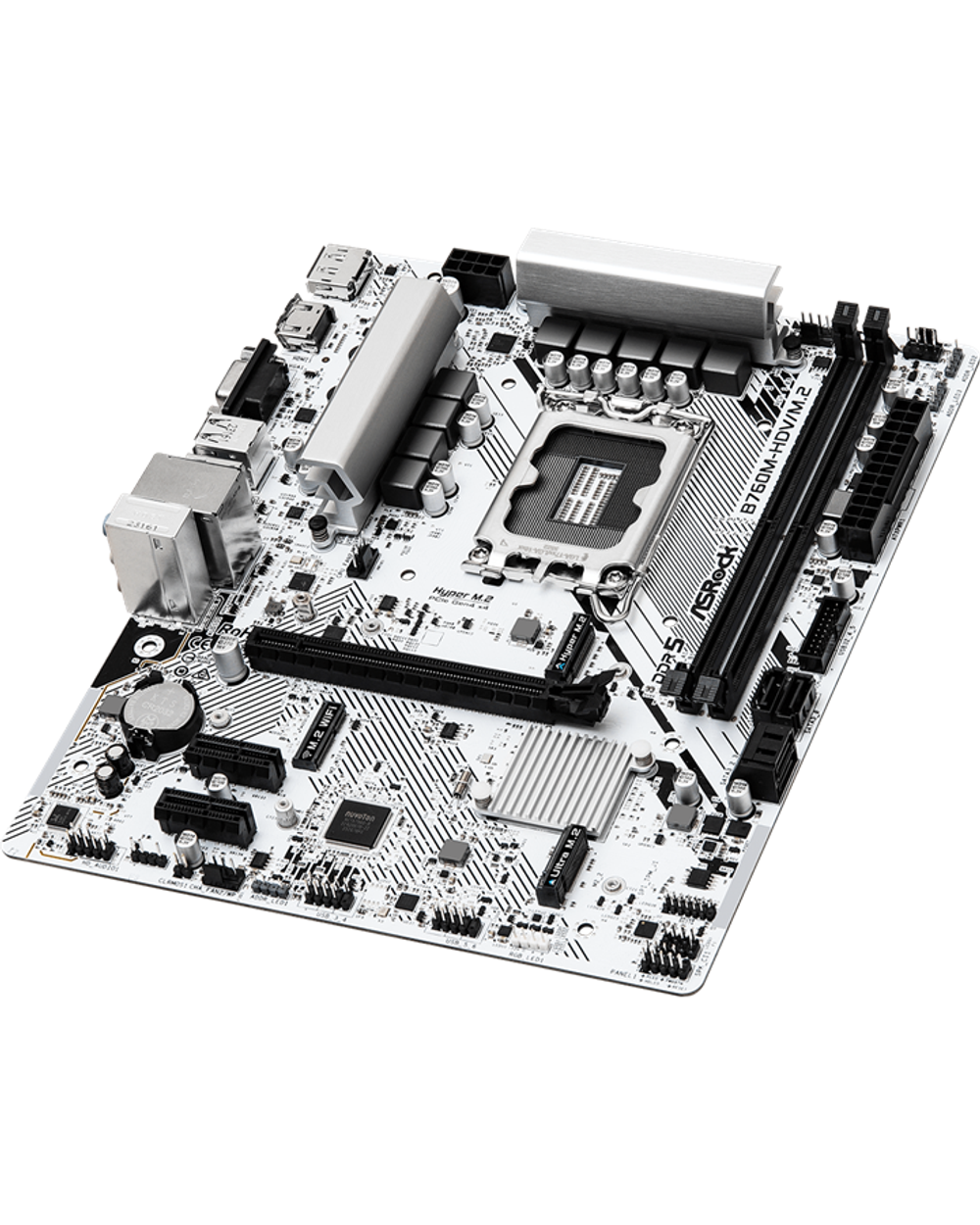 Материнская плата ASROCK B760M-HDV/M.2, LGA1700, B760, 2*DDR5, HDMI+DP+D-Sub, 4xSATA3 6.0 (RAID), M.2 Socket, USB 3.2, USB2.0, Type-C, mATX