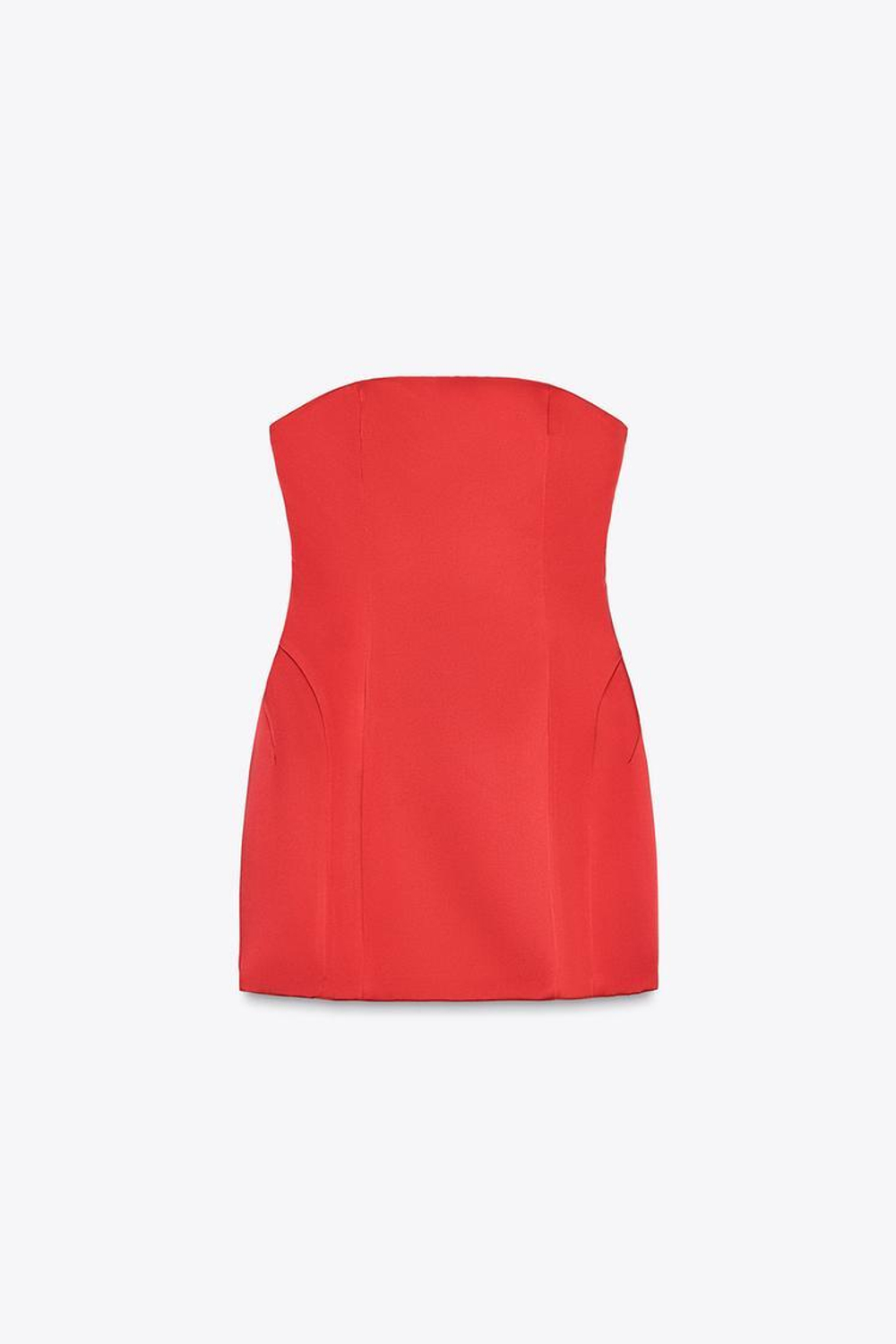 ZARA АТЛАСНОЕ ПЛАТЬЕ-КОМБИНЕЗОН, КРАСНЫЙ