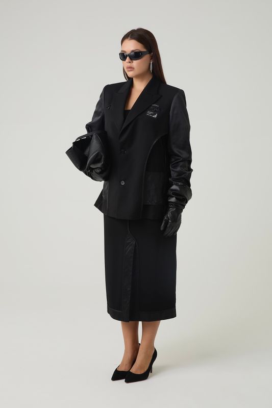 Юбка прямая "Inside out", черный