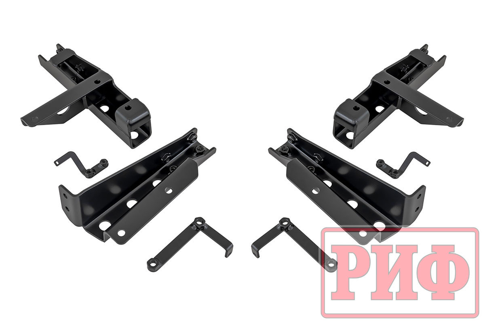 Пороги силовые Lada Niva Travel (черный алюминий) РИФ