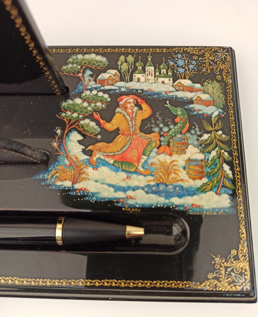 Визитница настольная с ручкой "Емеля" №1