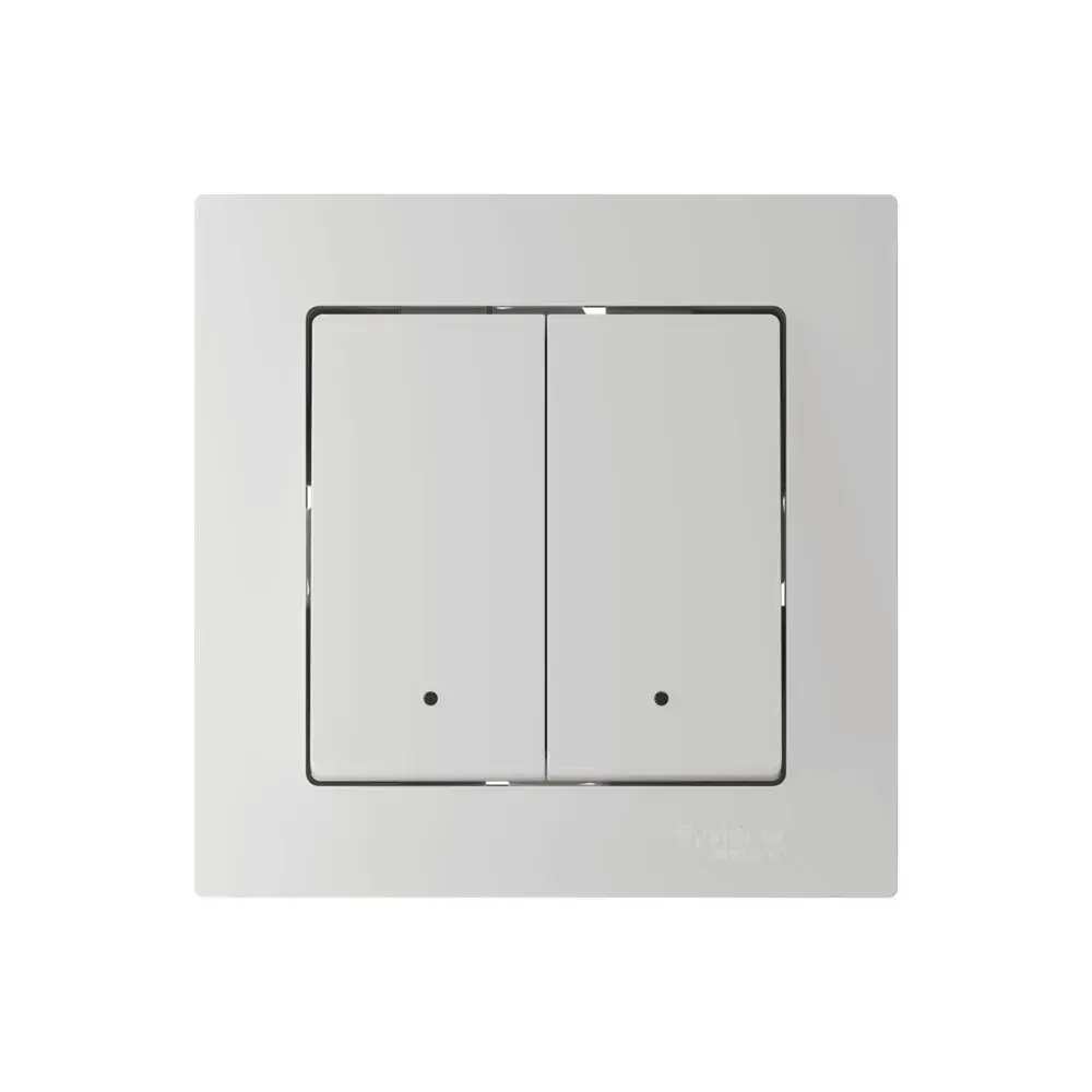 ATLASDESIGN SMART 2-кл. ВЫКЛЮЧАТЕЛЬ с подсв., Zigbee, сх.5, L+N, 10А, мех., БЕЛЫЙ