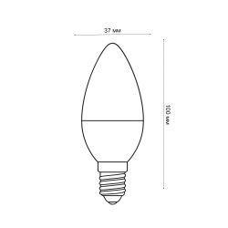 LED-C37-7W-WW-E14-FR-NR Лампа светодиодная. Форма свеча. матовая. Серия Norma. Теплый белый свет 3000K. Картон. ТМ Volpe