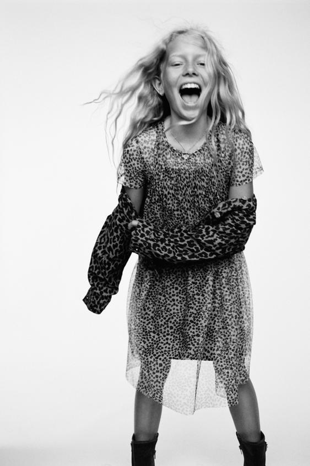 ZARA ПЛАТЬЕ ИЗ ПРОЗРАЧНОЙ ТКАНИ С ЛЕОПАРДОВЫМ ПРИНТОМ, ЛЕОПАРДОВЫЙ