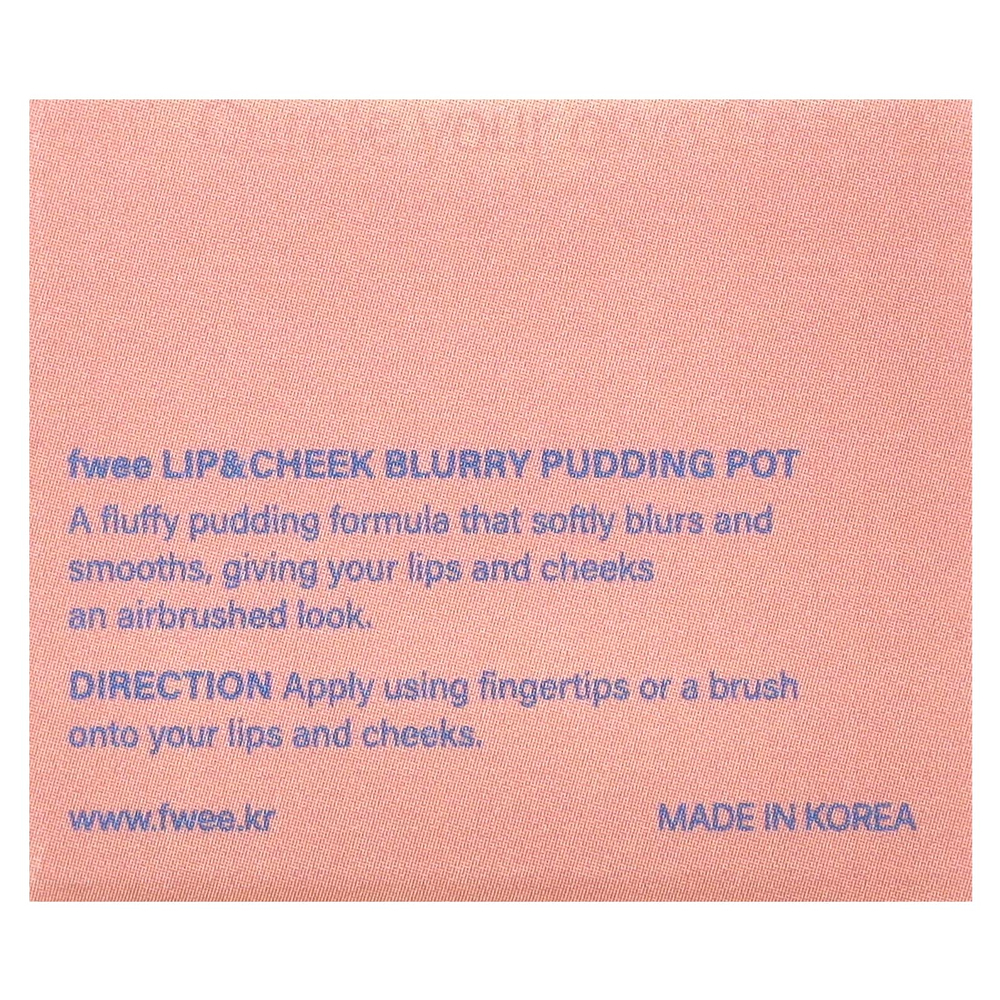 fwee, Lip & Cheek Blurry Pudding Pot, ND03 без, 5 г (0,17 унции)