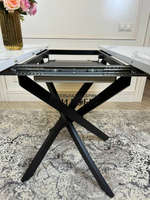 Стол круглый раздвижной "Лофт", итальянский мрамор