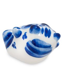 ГЛ- 168 Фигурка «Кот-Дурак» (Гжельский фарфор)