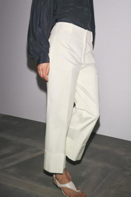 ZARA БРЮКИ ЧИНОС — ZW COLLECTION, ЭКРЮ