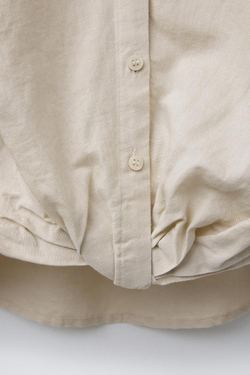 ZARA РУБАШКА ИЗ СМЕСОВОГО ЛЬНА СО СБОРКАМИ, ПЕСОЧНЫЙ