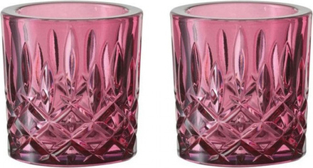 NOBLESSE - Набор подсвечников 2 шт. малиновый H=66мм, D=71мм