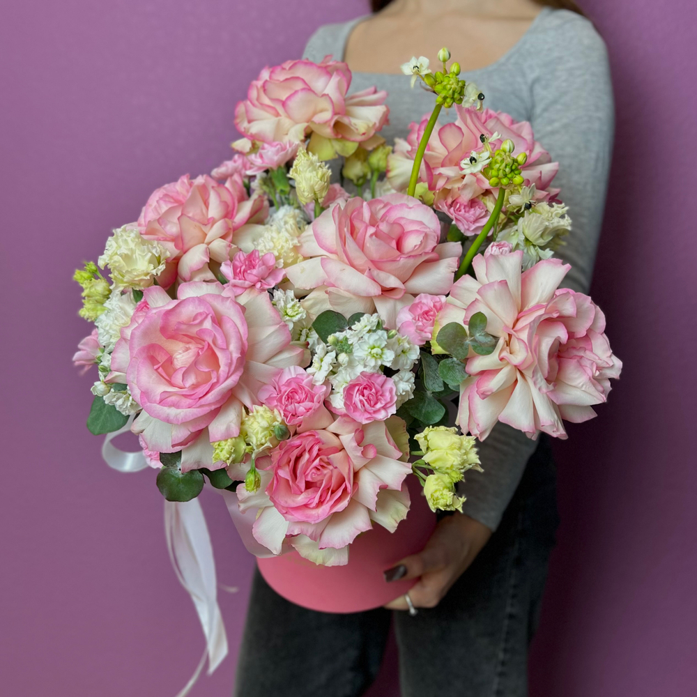 Коробка цветов "Розовая мечта" #27