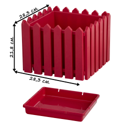 Кашпо "Лардо" квадратное 28,3х28,3х21,8 см. Цвет: Красный.