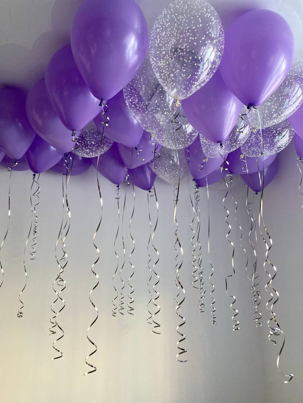 Сиреневые воздушные шары под потолок №2068