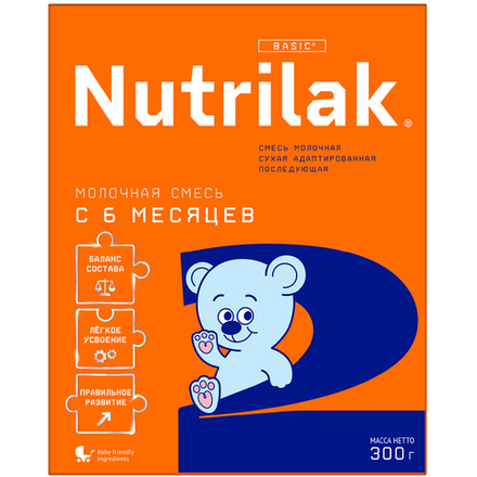 Смесь молочная Nutrilak 2 с 6 месяцев 300г