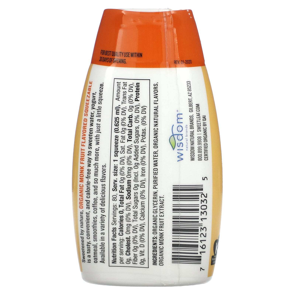 SweetLeaf Stevia, Органический подсластитель Monk Fruit, сжимаемый карамель, макиато, 50 мл (1,7 жидк. Унции)