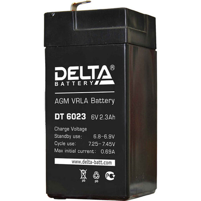 Аккумуляторная батарея Delta DT 6023 (75) (6V / 2.3Ah)
