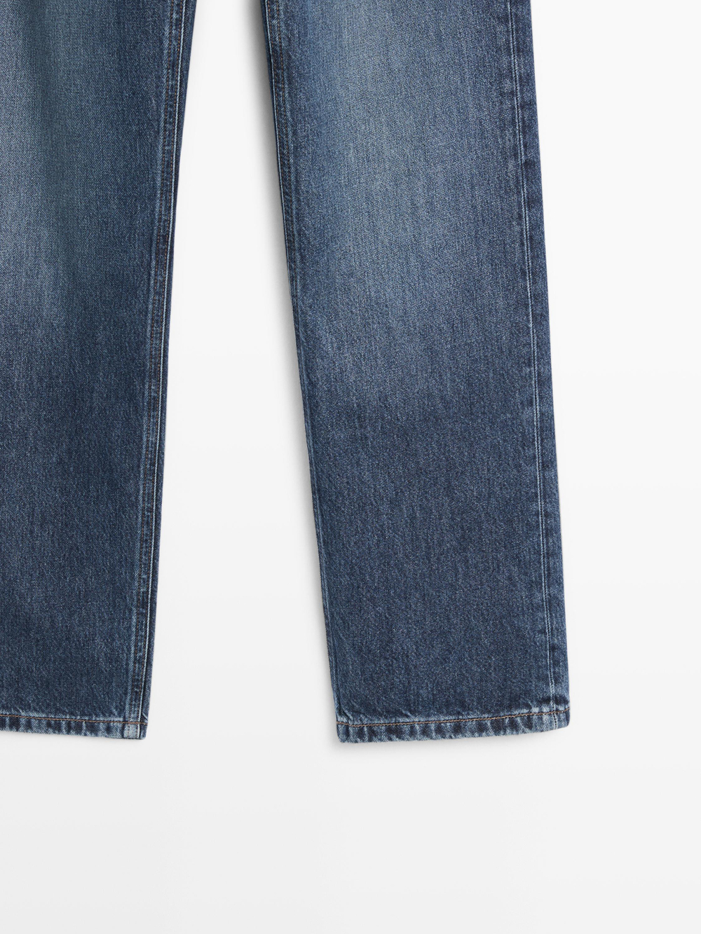 Massimo Dutti Джинсы прямого кроя с высокой талией, средне-синий