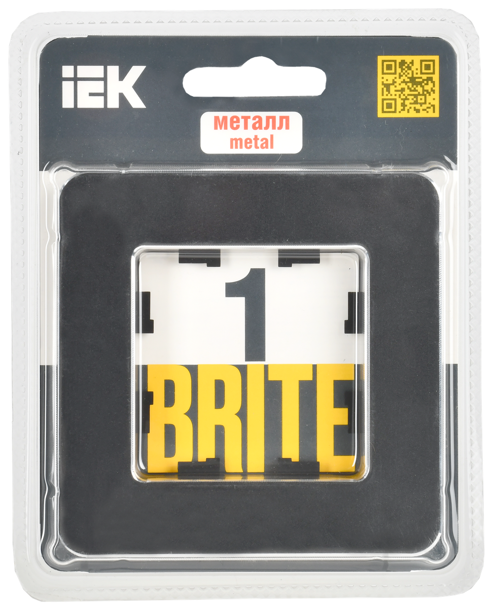 BRITE Рамка 1-местная РУ-1-1-Бр металл черный RE IEK