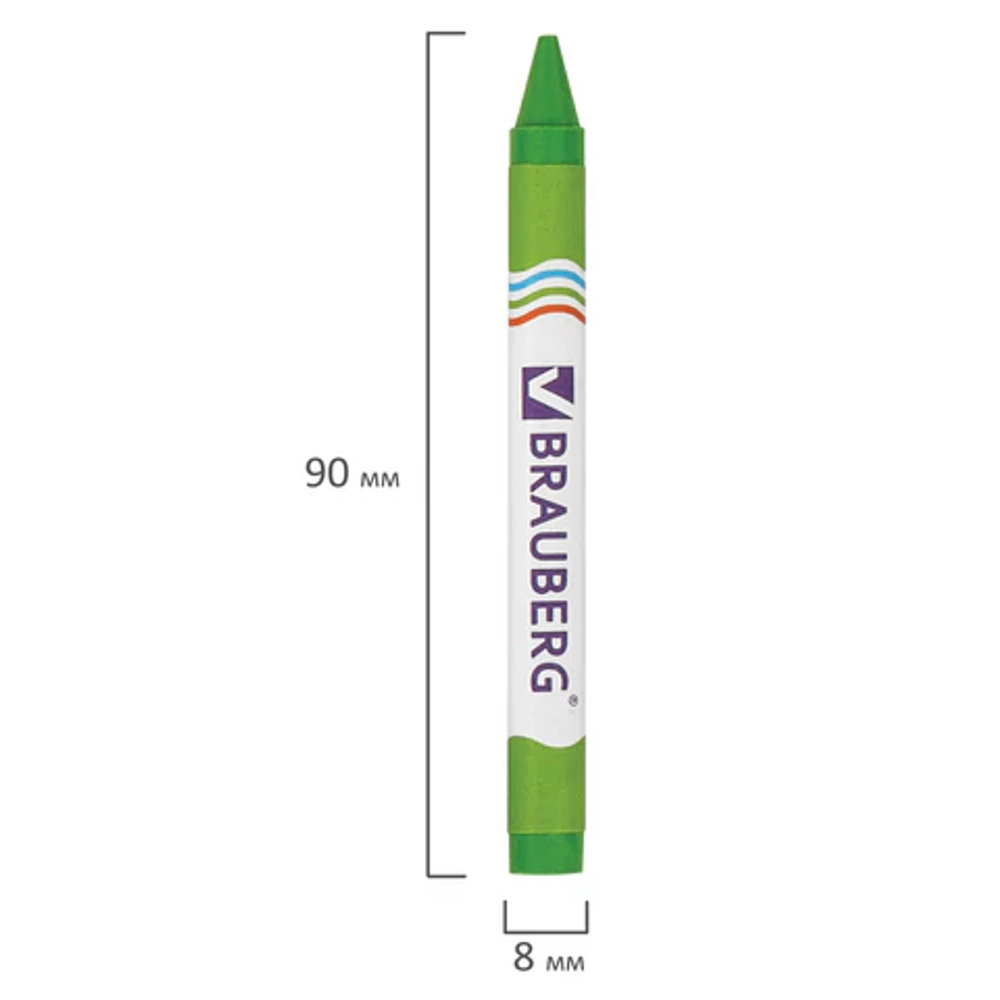 Восковые мелки BRAUBERG, 12 цветов