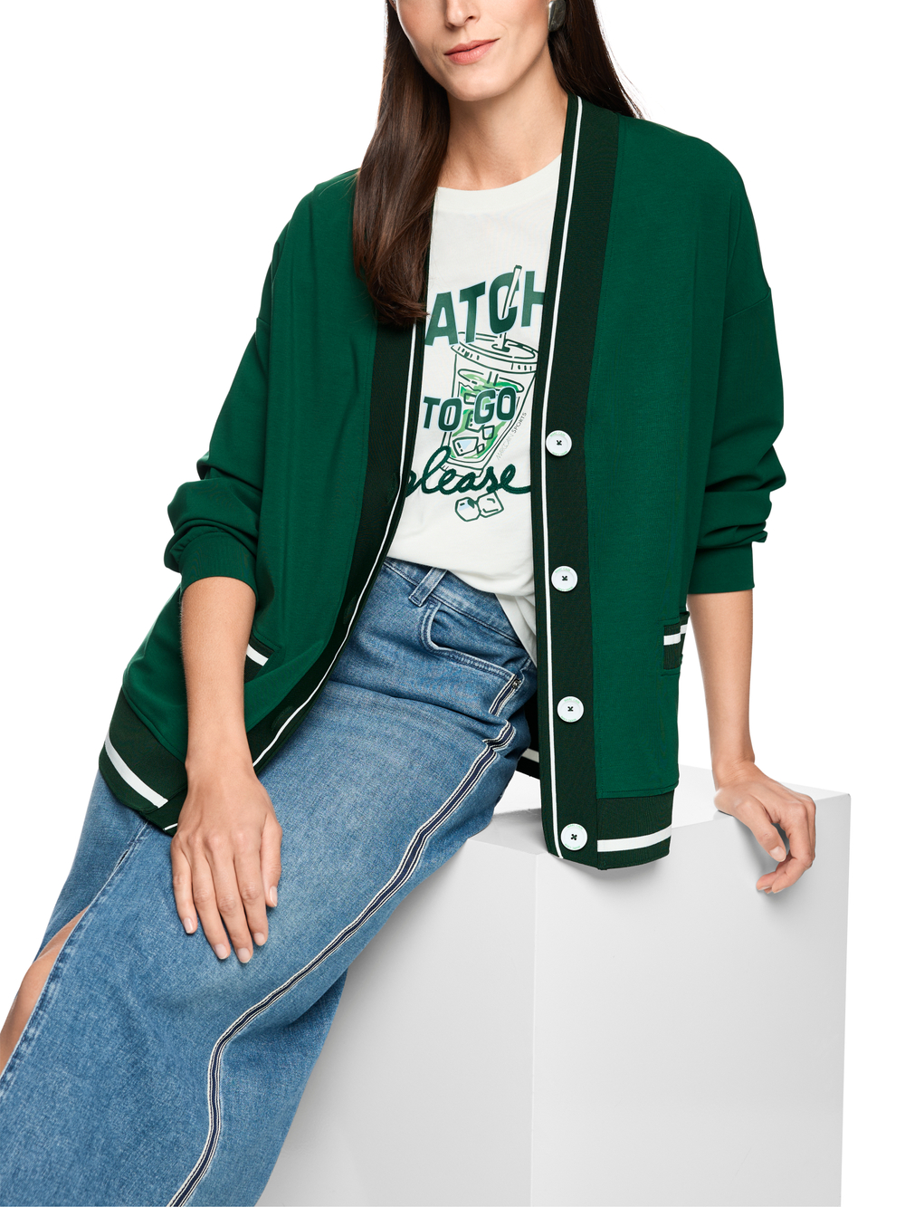 Кардиган из хлопка и модала