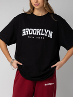 Футболка оверсайз с принтом длинная Brooklyn