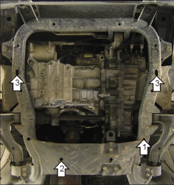 Защита картера Двигателя, КПП. 2 мм, Сталь. для Saturn VUE 2001-2006 MOTODOR.04401