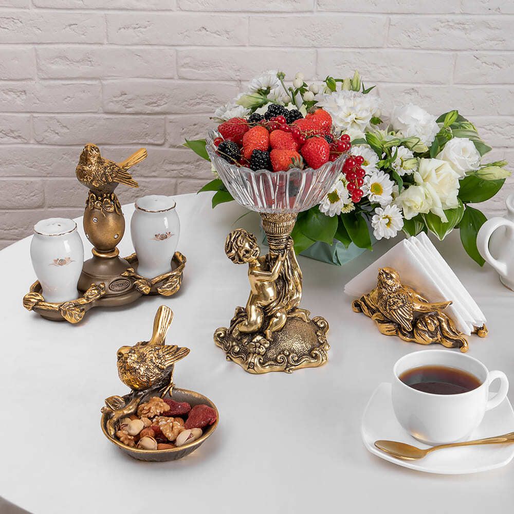 Фруктовница-конфетница Эдем Бронза