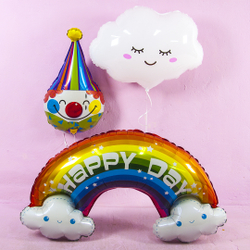 Шар (39""/99 см) Фигура, Радуга в облаках, Happy Day, 1 шт. Д5