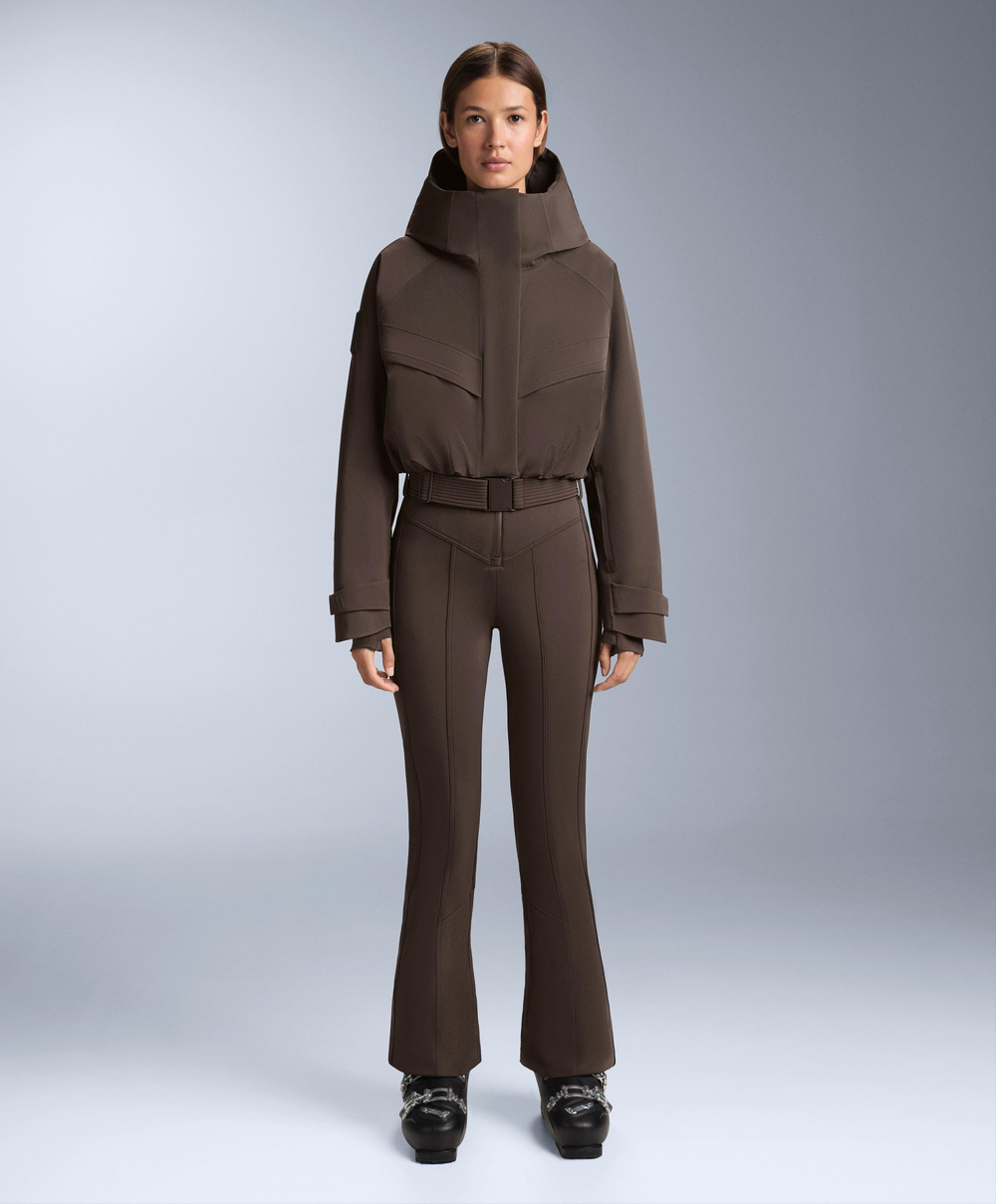 Oysho Водостойкий комбинезон Primaloft® SKI Performance, темно-коричневый