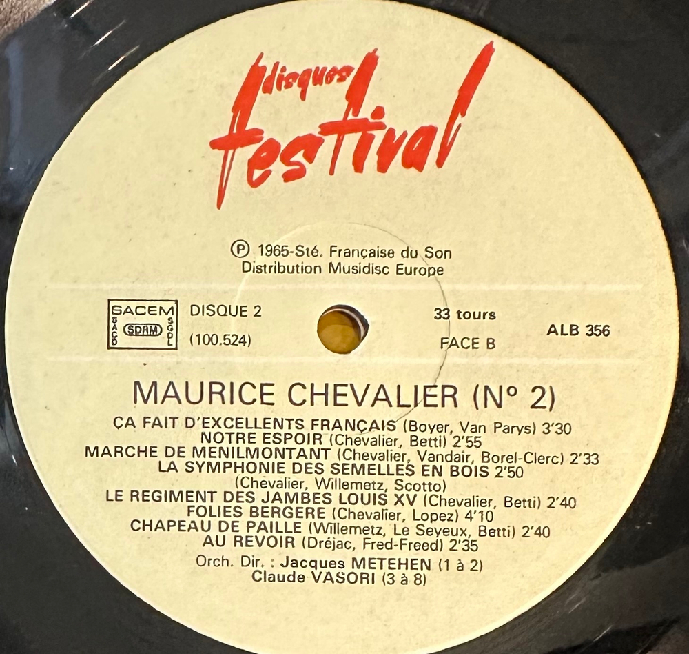 Maurice Chevalier - Maurice Chevalier (Франция 1981г.) 2LP
