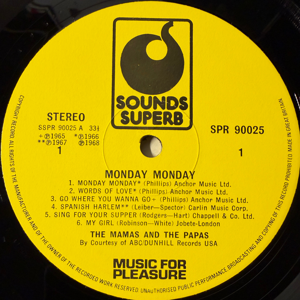 The Mamas & The Papas - The best - Monday Monday (Англия 1974г.)