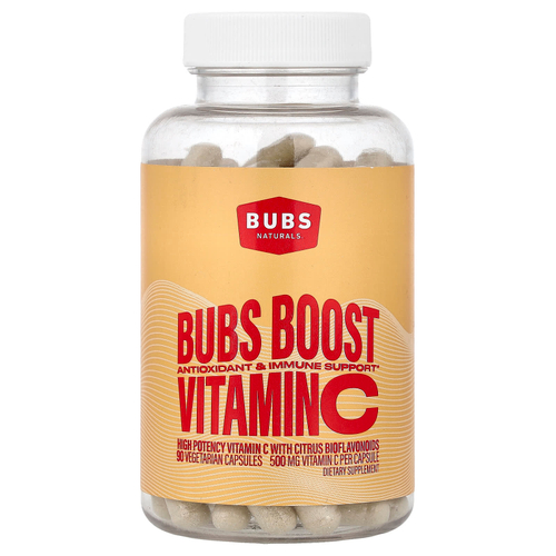 BUBS Naturals, Bubs Boost, витамин C, 90 вегетарианских капсул