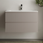 Тумба подвесная Sancos Snob R, Doha Soft 790х445х500, под столешницу без отверстия под смеситель, цвет Kreman