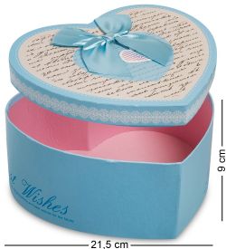 WG-08/3-B Коробка подарочная «Сердце» цв.голубой