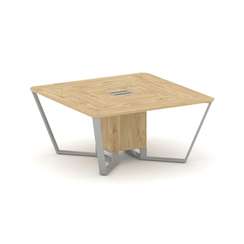 Steel Meet Стол переговорный квадратный KD-PR.B.SP-08 Тиквуд Светлый/Металл Серый 1600*1600*750