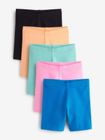 Шорты-велосипедки для девочки Next C53-124, 5 шт., Черный, Оранжевый, Розовый